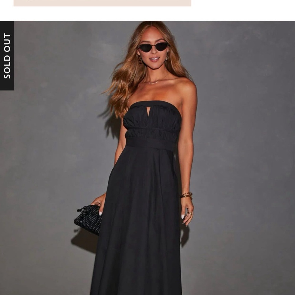Vici Black Ryann Strapless Sundress for Night Out